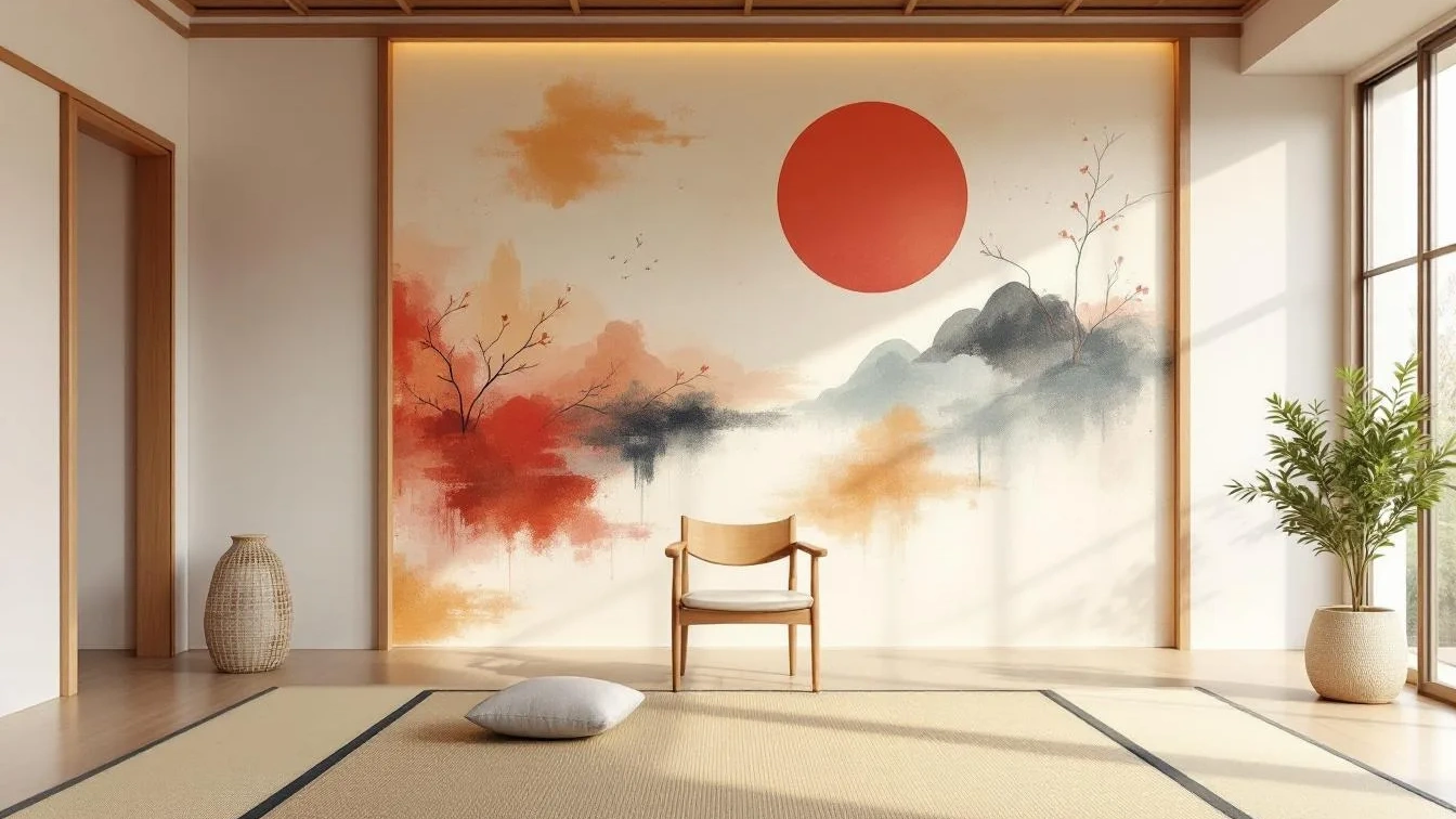 Ho dipinto questa parete con la tecnica giapponese, la stanza sembra il doppio