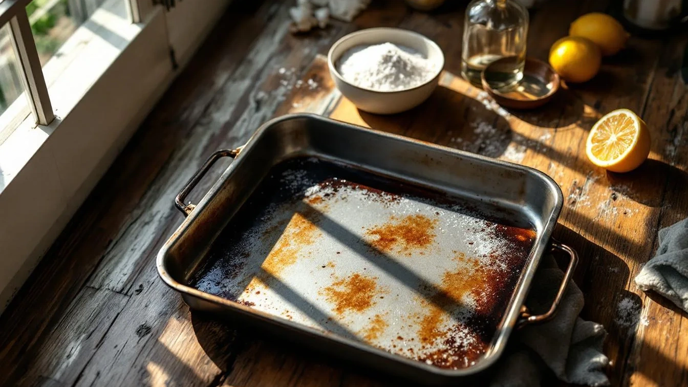 Perché questa miscela della dispensa fa tornare nuove le teglie bruciate senza strofinare